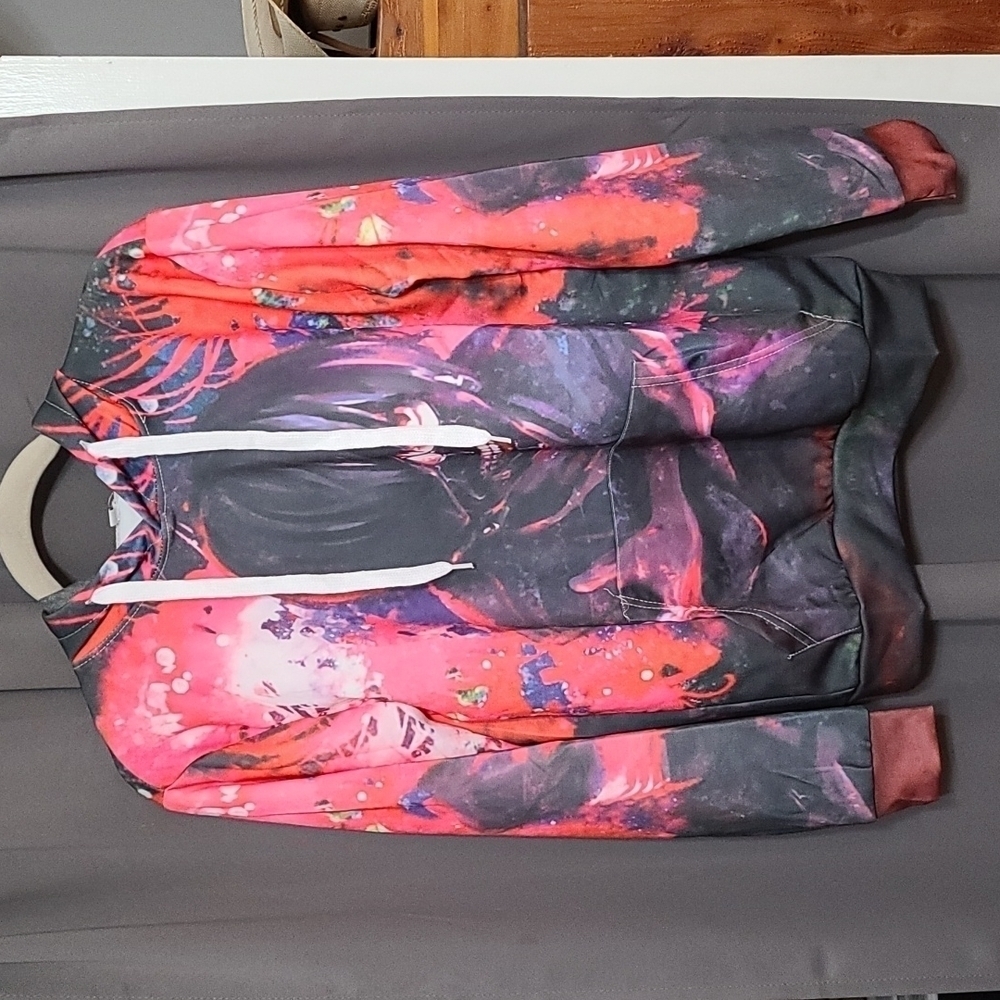 Unbranded Tokyo Ghoul Style Boys Hoodie Red Multi-colored Kangaroo Pocket M EUC‎